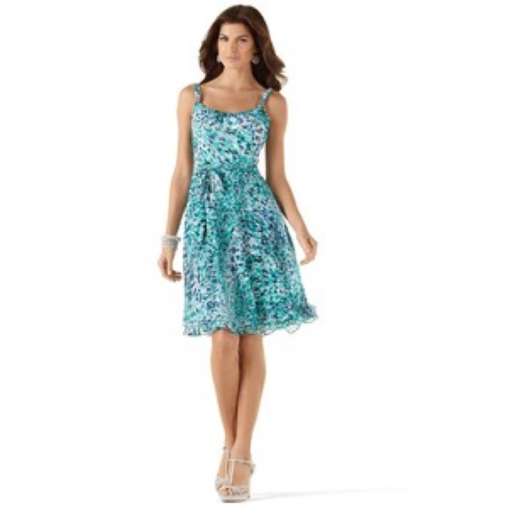 Sea glass tea length summer dress
